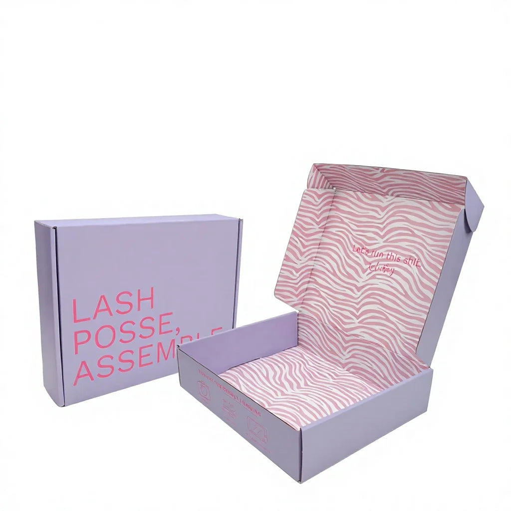 Fashionable Designing Corrugated Shipping Boxes for Lashes Packaging
