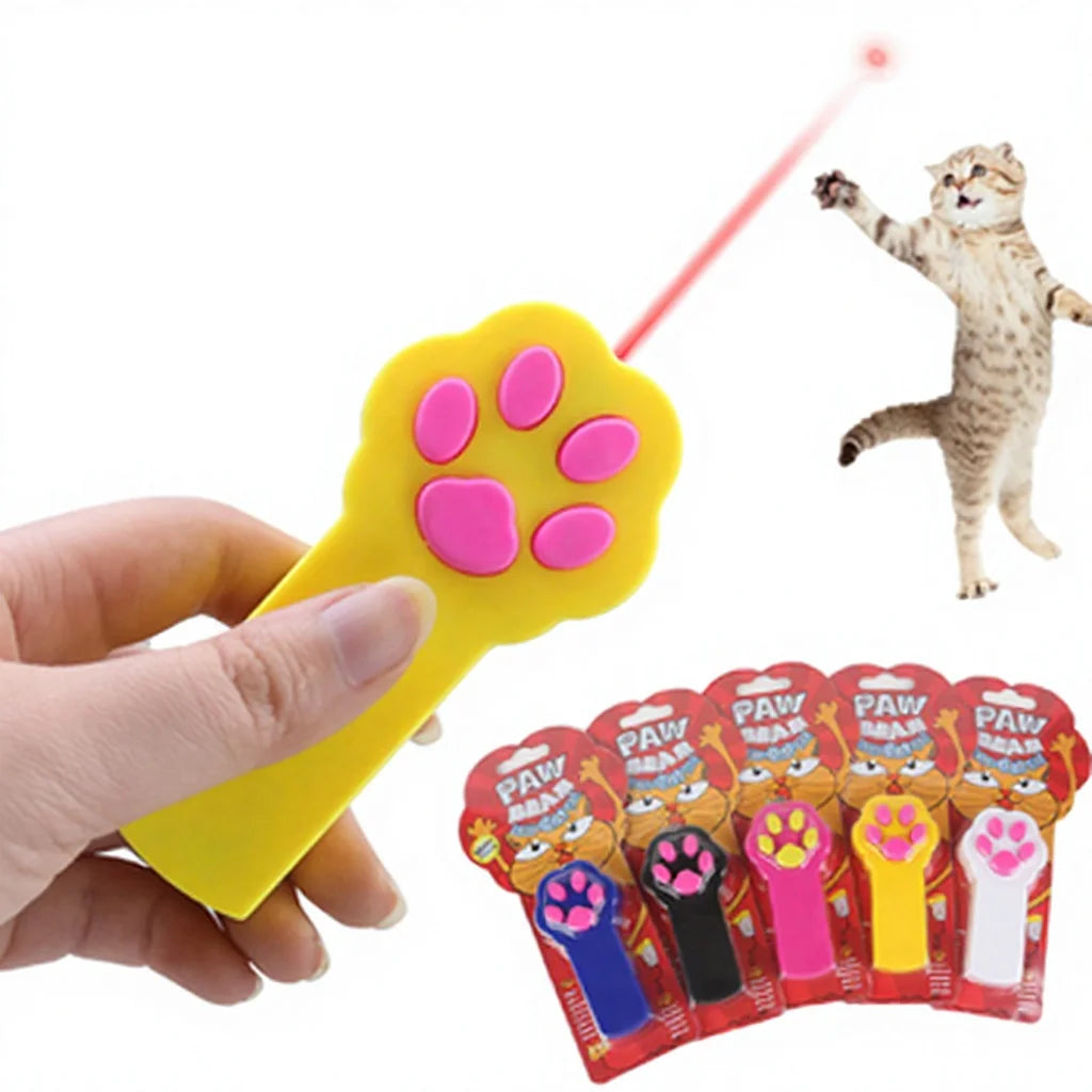 Pet Laser Toy Funny Cat Stick Cat Paw Footprint Infrared Led Laser Adjustable Light Spot Cat Toy