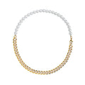 Luxury  Natural Fresh Water Pearl Necklaces Fashion 18k Gold Freshwater Pearl Chain Half Necklace
