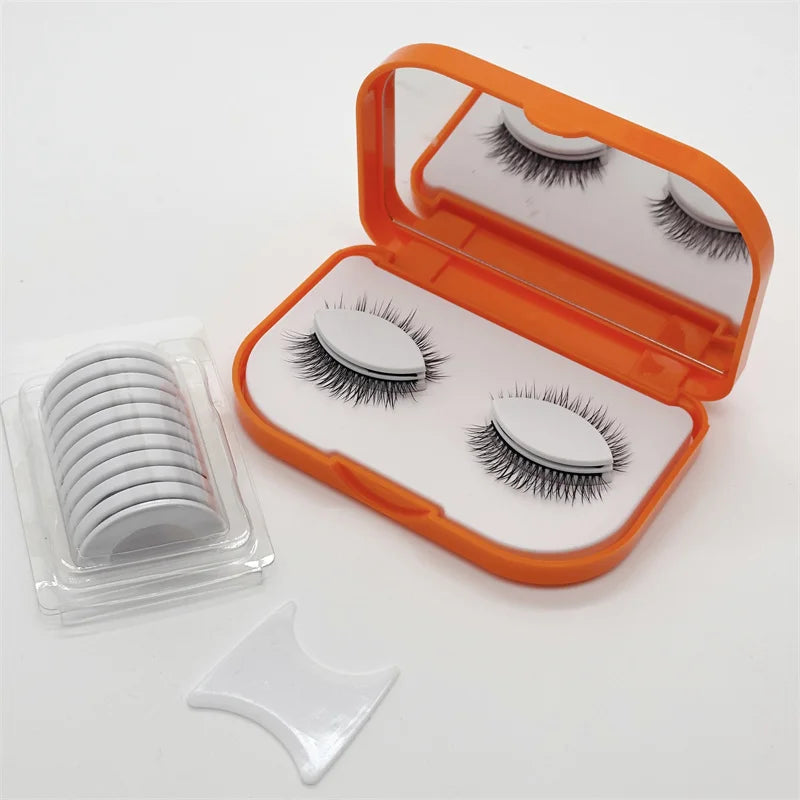 Pre Glued Synthetic Self Adhesive Cruelty-Free Reusable for Full Strip 3D Eyelashes False Press-On Lashes