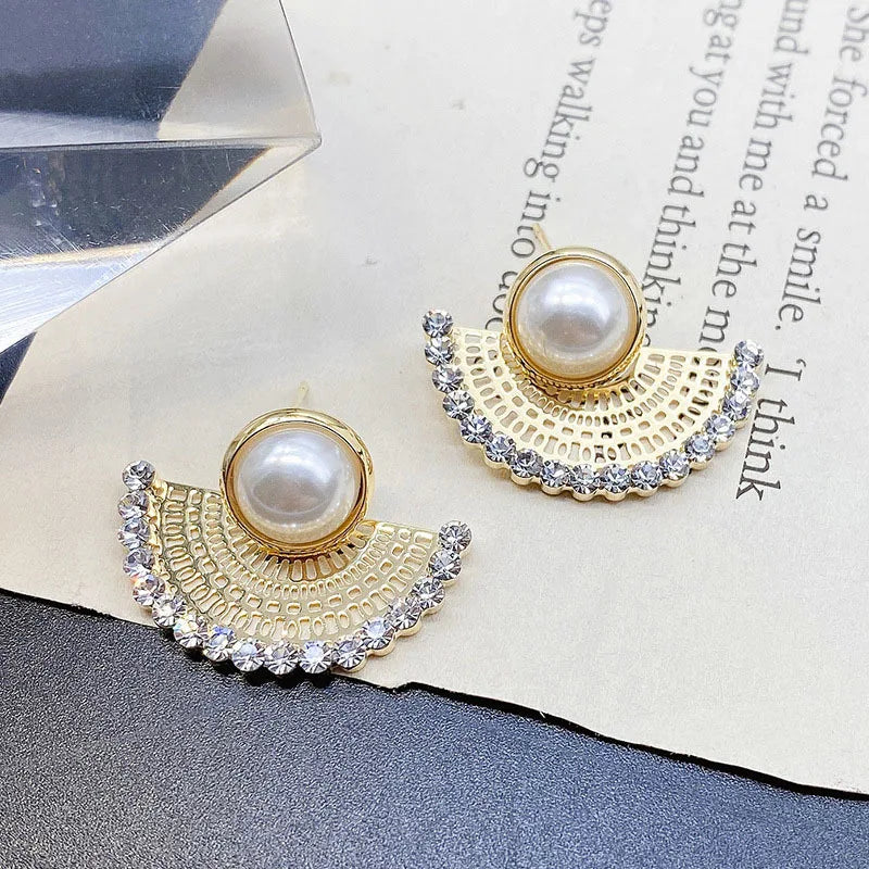 New Scalloped Hollow Earrings S925 Silver Needle Chinoiserie Earrings