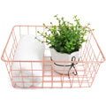 Multipurpose Eco-Friendly Rose Gold Iron Wire Storage Basket for Household Decoration Fruit & Food Use