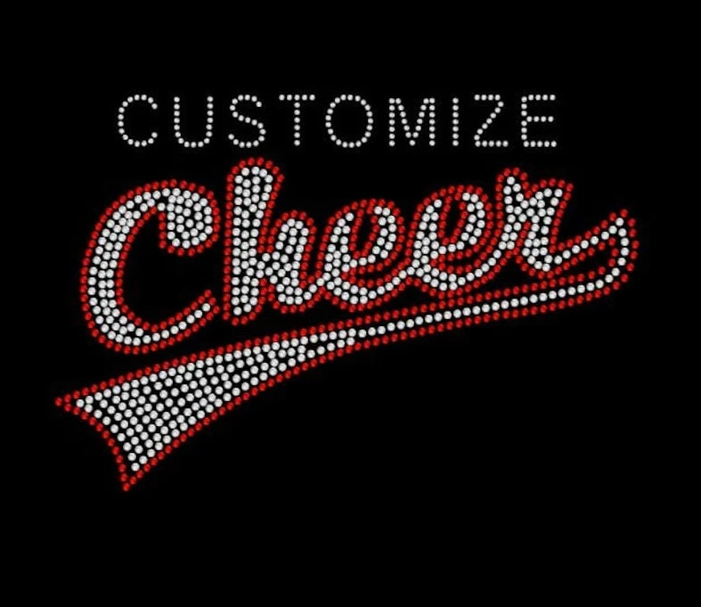 Customizable Factory Logo Design Topaz Free Sample Cheer Mom Ready Wholesale Rhinestone Heat Transfer Decals