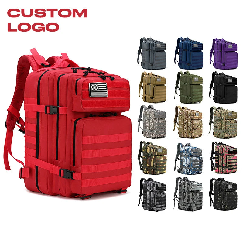 Custom Logo Oxford 900D Waterproof Sports Gym Bag Workout Molle Tactical Fitness Backpack for Bodybuilder