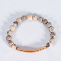Fashion Custom DIY Stainless Steel Sublimation Blank Bar Bracelet 8mm Gemstones Beaded Healing Stretch Round Bead Bracelets