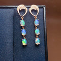Fashion Custom 2024 925 Sterling Silver Gold Plated Oval Cut Natural Opal Twist Stud Earrings for Brides-Party & Anniversary
