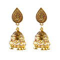 Indian Jumka Jewelry Gold Plated Bell Shaped Vintage Classic Alloy Handmade Earrings