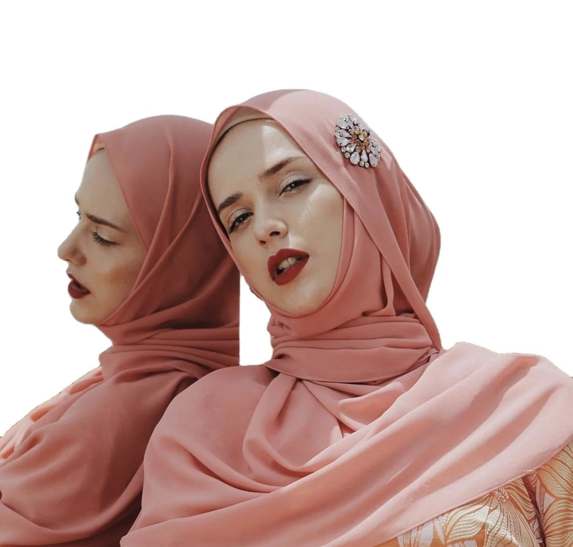 Luxurious Handmade Diamond Flower Design Chiffon Hijab Dubai Headscarf Crystal Scarf Shawl Wrap Stoles for Women for Spring