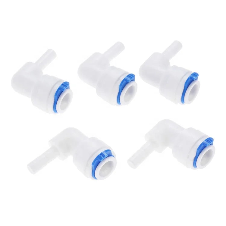 3/8 Inch Plug to 3/8 Inch Type L OD Tube Stem Elbow Plastic Connector Adapt Pipe Quick Fitting Adapter Water Filter Fitting RO