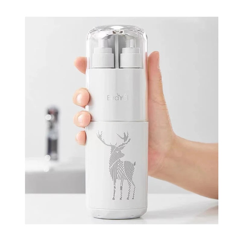 Leak-proof Plastic Travel Toiletries Container with Toothbrush Holder Modern Design for Hotels