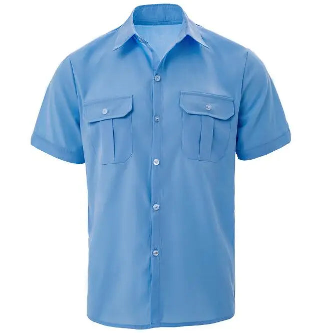 Summer Men's Breathable Cotton Linen Shirts Thin Short Sleeved Casual Fashion Shirt With Pockets