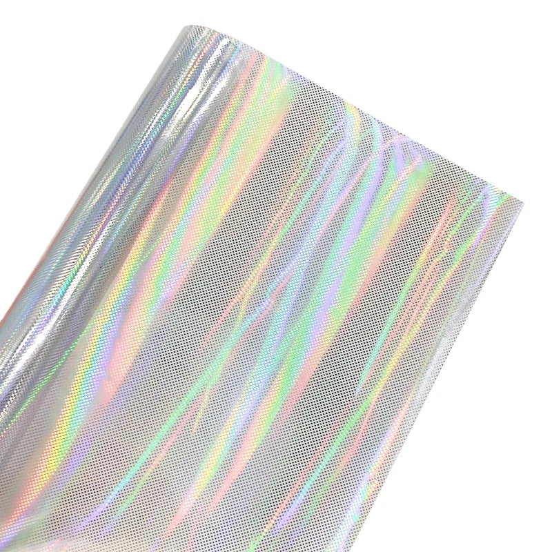 Wholesale Custom Printed  Holographic Plastic Pvc clear Vinyl Sewable 0.5mm Colorful Fine Spot Light Column Pvc Film