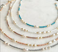 Vintage Wholesale Baroque Rice White Fashion Choker Chain Freshwater Waterproof Jewelry Women Pearl Beads Necklace Colorful