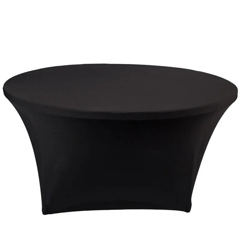 Wholesale Fitted Wedding Banquet Bar Stretch Spandex Round White Table Cover
