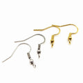 Fashion 316L Stainless Steel Jewelry Findings Earring  Hook With Ball Nature Pearl18k Gold Plating DIY Jewelry Accessories