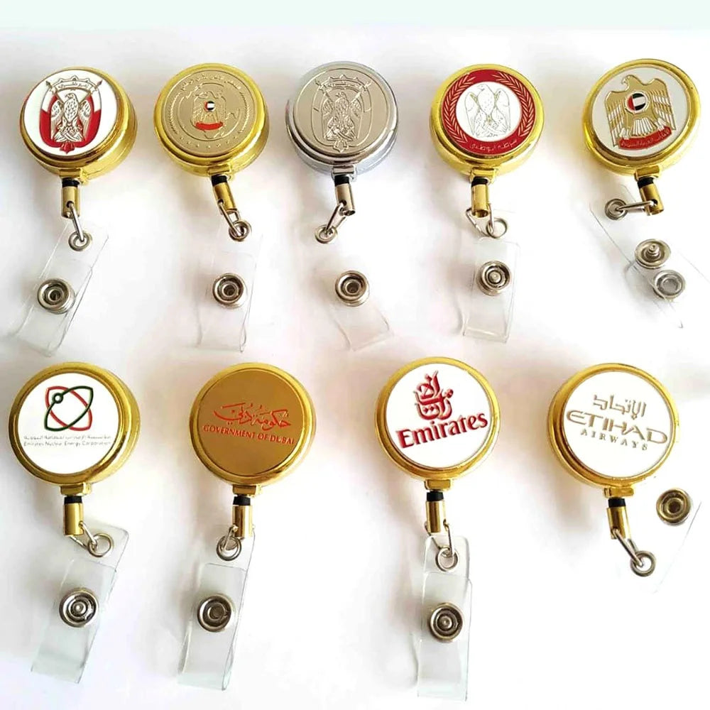 ODM OEM Badge Manufacturer Large Stock UAE Falcon AbuDhabi Dubai Badge Holder Gold Silver
