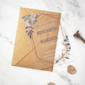UV Printing Transparent Acrylic Wedding Invitation Card with Matched Envelope
