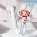 New Pet Grooming Shower Brush Long Handle Soap Dispenser Soft Silicone Dog Massage Cleaning Shower Brush