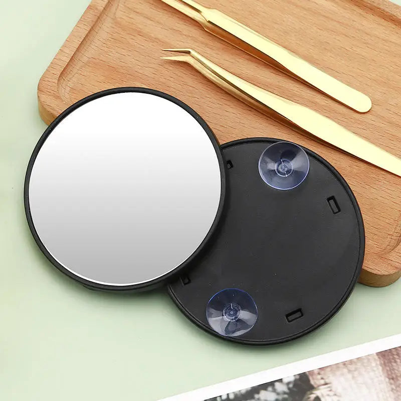 High Magnification Cosmetic Mirror with Suction Cup Blackhead Portable Travel Mirror 5x/10x/15x Chrome Finish