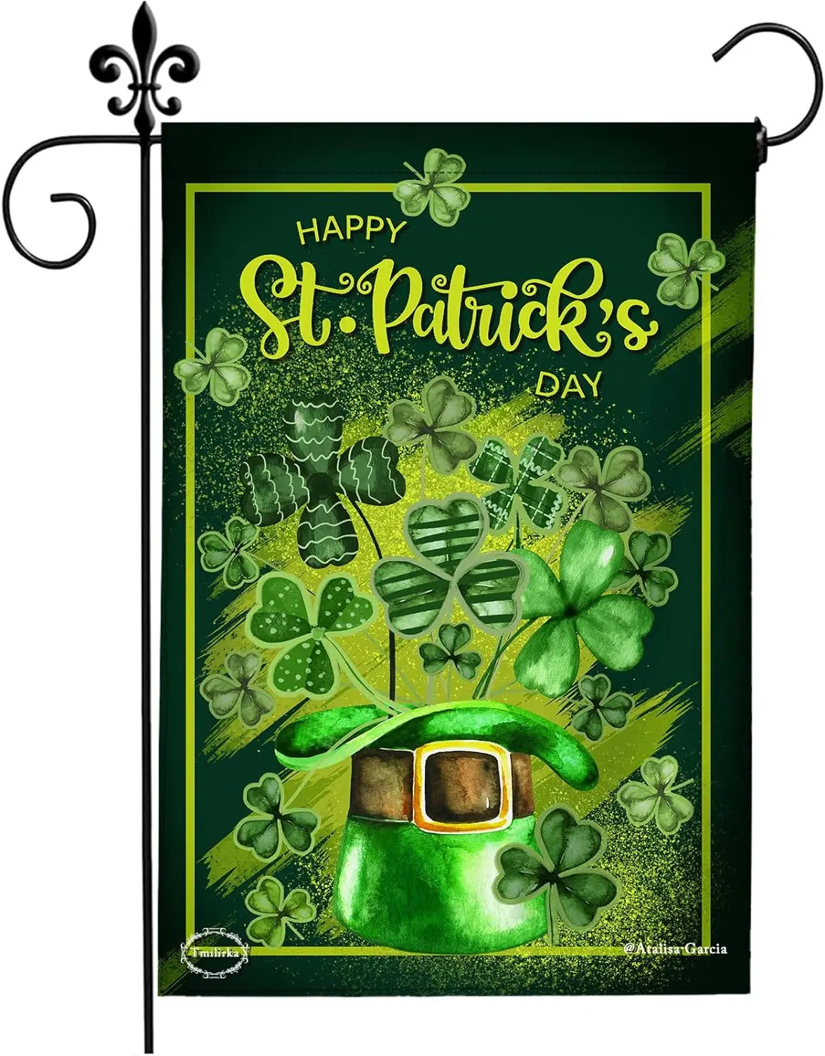 Wholesale 12x 18 Inch Double Sided Printing Vertical Burlap St Patricks Day Garden Flag Outdoor Yard Decoration