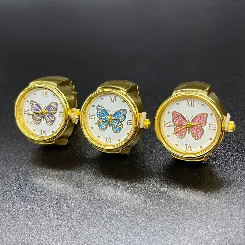 Vintage Butterflies Ladies Unisex Hot Selling Female Wholesale Elasticity Finger Rings Watch