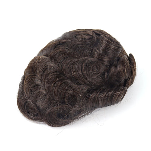 0.03mm Ultra Thin Skin Men Toupee Split Knot Bio Skin Hair System 100% Indian Remy Human Hairpiece for Men Wholesale USA Stock