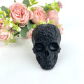 Wholesale High Quality Natural Black Obsidian Carving Flower Reiki Skulls for Decoration