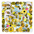 50Pcs Cute Bee Honeybee Graffiti Vsco Insect Animal Cartoon Sticker Girl Children Student Home Notebook Bottle Decor Stickers