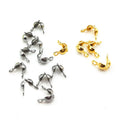 Stainless Steel Gold Crimp Beads Open Bead Tips Clasp Findings Accessories for Diy Jewelry Making