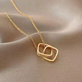 Square Ring Buckle Titanium Steel Necklace Fashion New Clavicle Chain Pendant Jewelry
