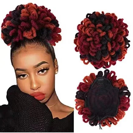 Dreadlocs Hair Bun Ponytail Accessory Wood Metal Cotton 8inch Sharopul