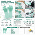 Customized Logo Reusable Silicone Dishwashing Sponge Gloves OEM ODM Kitchen Cleaning Scrub Gloves