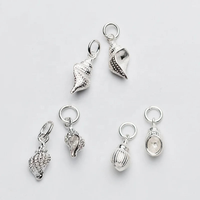 Hot Sales 925 Sterling Silver Conch Shell Pendant for Jewelry Necklace Making Charms