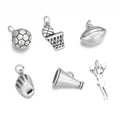 Wholesale Gym Sport Jewelry 316L Stainless Steel Football Basketball Charm DIY Pendant Bracelet Necklace Making Accessories