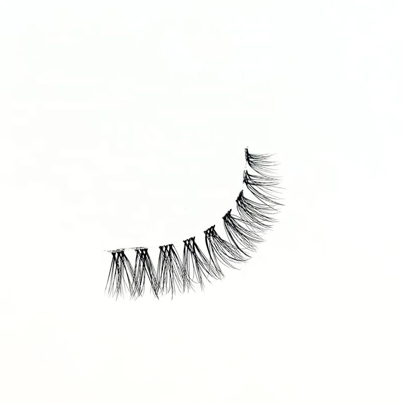 SEVERBEAUTY Qingdao Vendor Wholesale Handmade Cruelty-Free 8-12mm Hort Faux Mink Eyelashes Private Label Natural Clear Band