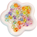 500g/Bag 10mm Mixed Color Square Acrylic Beads Hand-Woven Resin Glass Beads Corner Peel DIY Scattered Beads Pattern Plastic