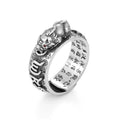 2022 Newest Mens Open Adjustable Silver Ring Individualistic Feng Shui Amulet Wealth Lucky Pixiu Ring for Women Men