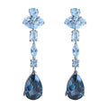 Factory Wholesale Rhodium Plated 925 Sterling Silver Pear Cut Natural London Blue Topaz Drop Earrings for Women Gift Party Wear