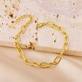 Women's Vintage Stainless Steel Bracelet Gold Plated Oval Chain Link Adjustable for Gift Party or Wedding