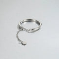 S925 Sterling Silver Glossy Chain Smart Ring Fashion Chain Bead Adjustable Ring Personality Fine Jewelry Rings for Women