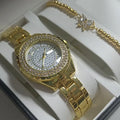 Women Luxury Diamond Wrist Watches Gift Set with Bracelet Luxus Damen Uhr Relojes De Lujo Para Mujer