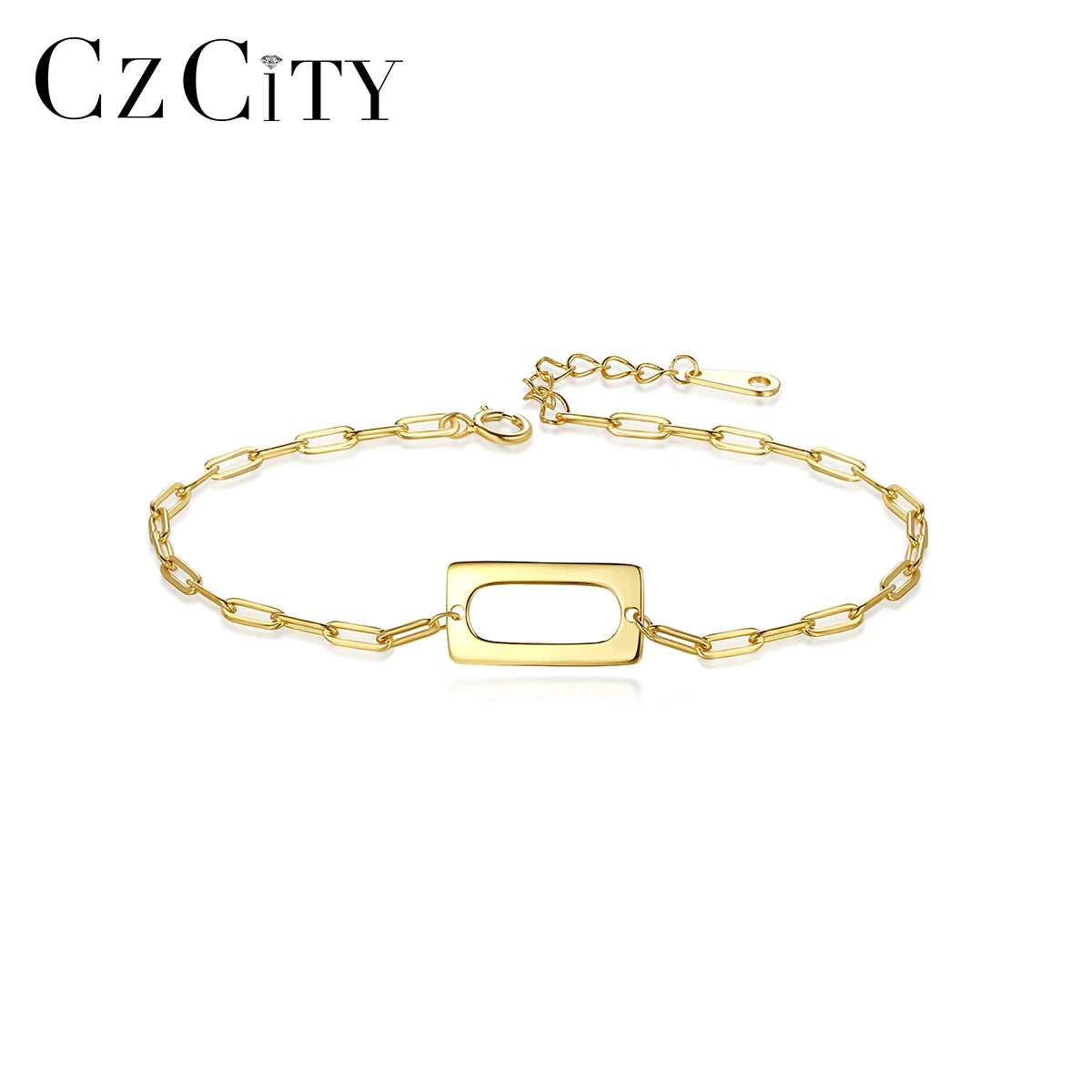 CZCITY Korean Trendy Minimalist Dainty Plated Femme Charm for Girls Gold Bracelet Woman Jewelry