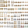4 Pairs/Set Indian Jhumka Jhumki Ethnic Dangle Earring Sets Women Vintage Silver Gold Long Tassel Bell Drop Bollywood Earrings