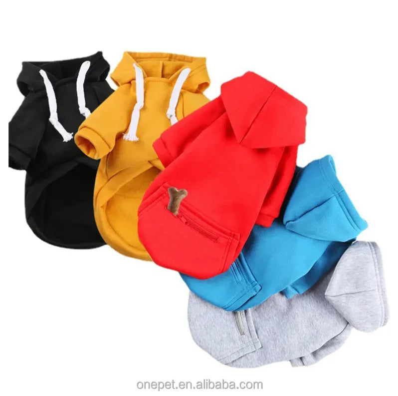 Factory Designed Dog Hoodie with Zipper Pocket Pet Clothes for Small Medium Large Dogs Christmas Coat Accessory