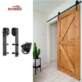 Sliding Indoor Hardware Kit Vintage Sliding Barn Door Closet Hardware Track System for Single Wooden Door Sliding Black