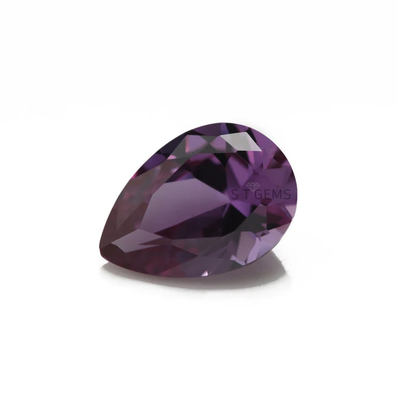 Lab Grown Corundum Stone Change Color 46# Pear Cut Loose Gemstone Manufacture