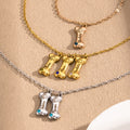 DAIHE Personalized Pet Name Pendant Necklaces with Birthstone Bone Customized Engraved Dog Bone Necklace Jewelry Gift