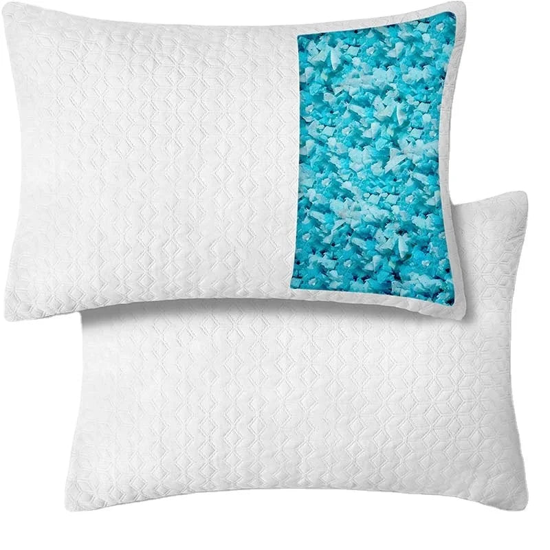 Shredded Memory Foam Pillows for Sleeping - Bamboo Cooling Firm Cool Bed Pillow for Side Stomach Sleeper Neck Shoulder