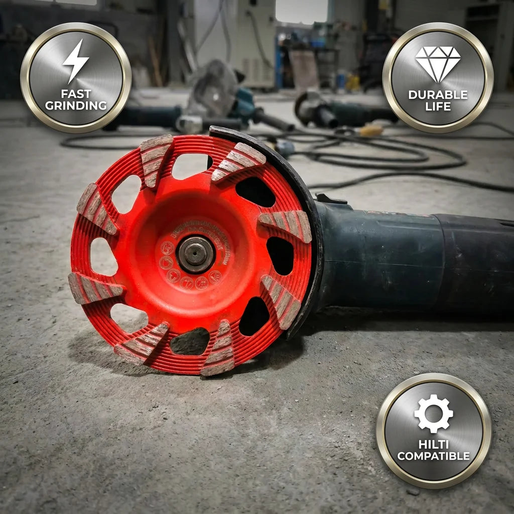 Manufacturers in China Heavy Duty Irregular 8 Diamond Segments 19mm Arbor Custom Concrete Grinding Wheel