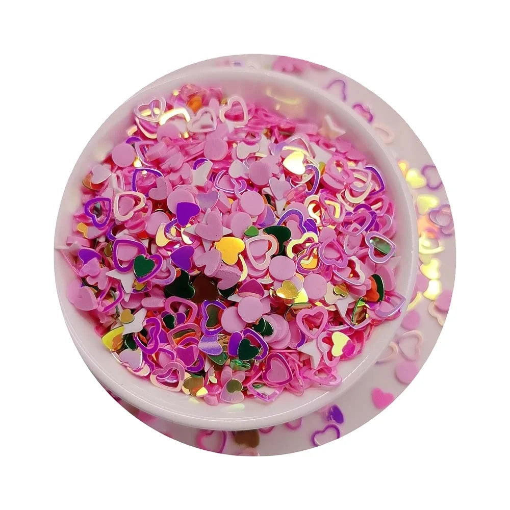 500g/Lot Metallic Love Heart Star Confetti Glitter Sequins Mixed for Valentine's Day Wedding Holiday Party Home Table Decoration